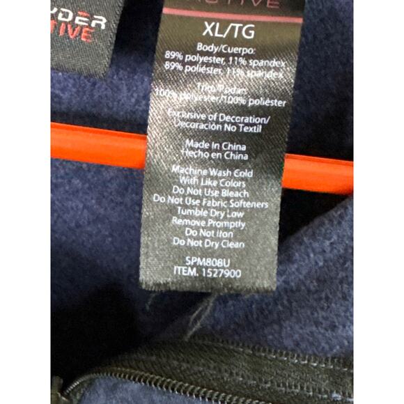 Spyder Performance 1/4 Zip Long Sleeve Shirt Blue Size XL - Picture 4 of 10